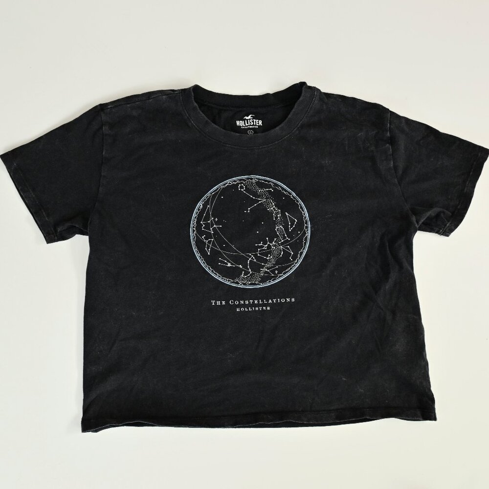 Hollister Black Crop Top with Constellation Map